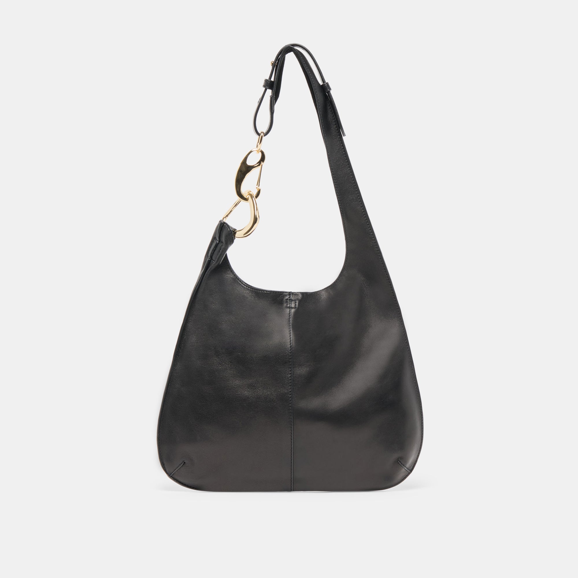 JOHNNIE SHOULDER BAG BLACK LEATHER
