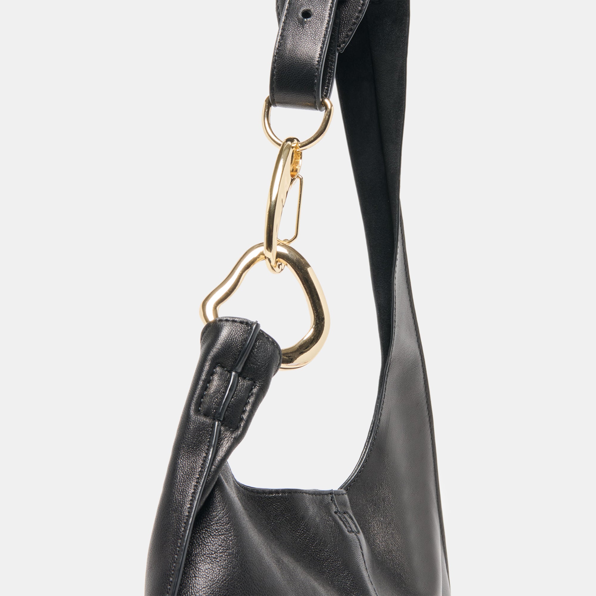 JOHNNIE SHOULDER BAG BLACK LEATHER - Image 3