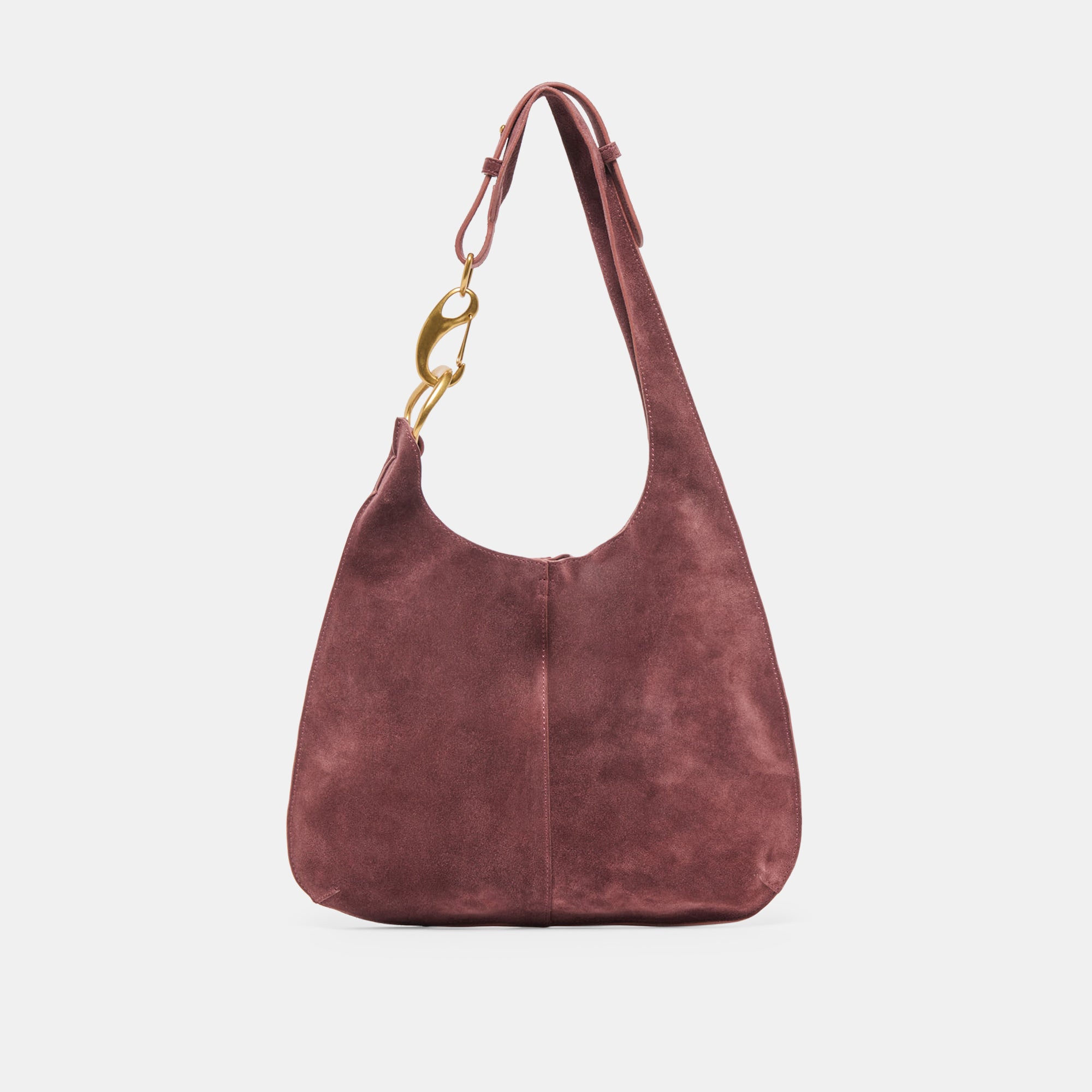 JOHNNIE SHOULDER BAG BURGUNDY SUEDE