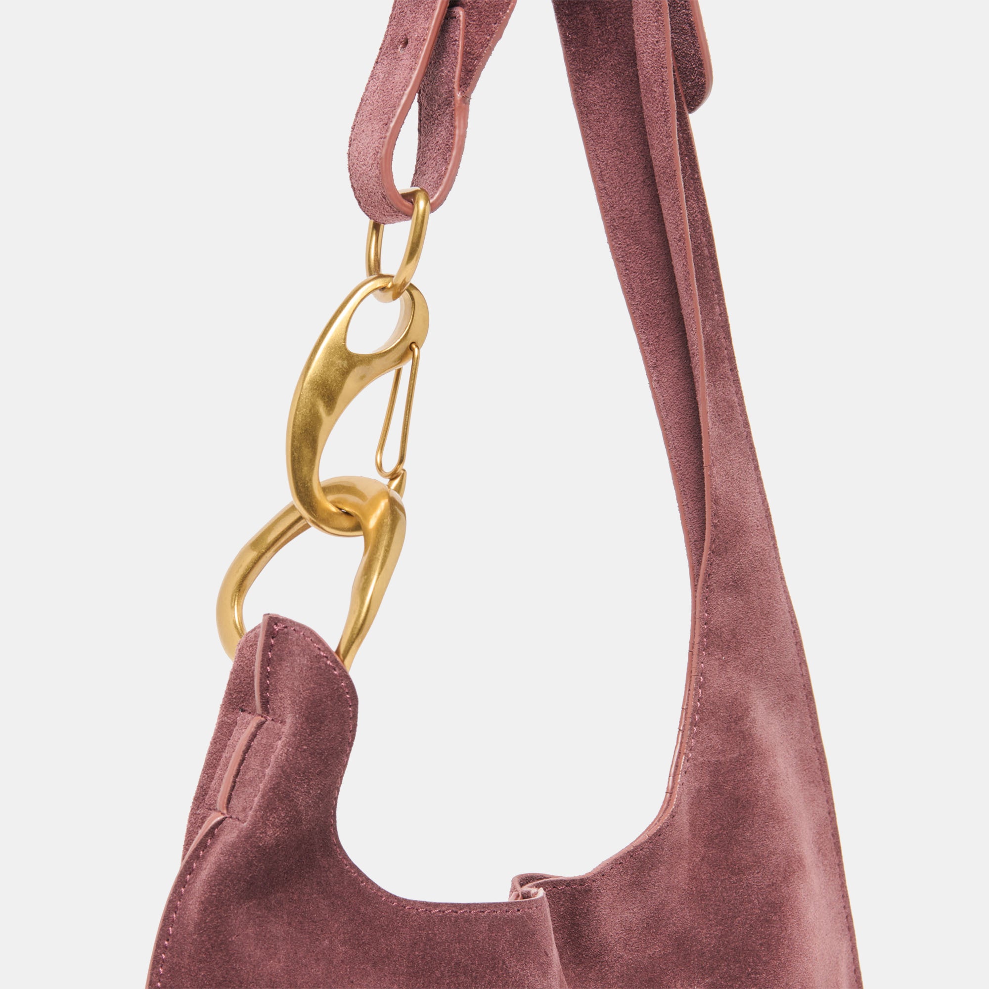 JOHNNIE SHOULDER BAG BURGUNDY SUEDE - Image 3