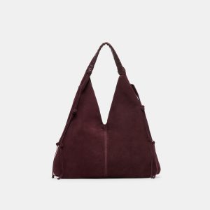 MERRICK TOTE BURGUNDY SUEDE