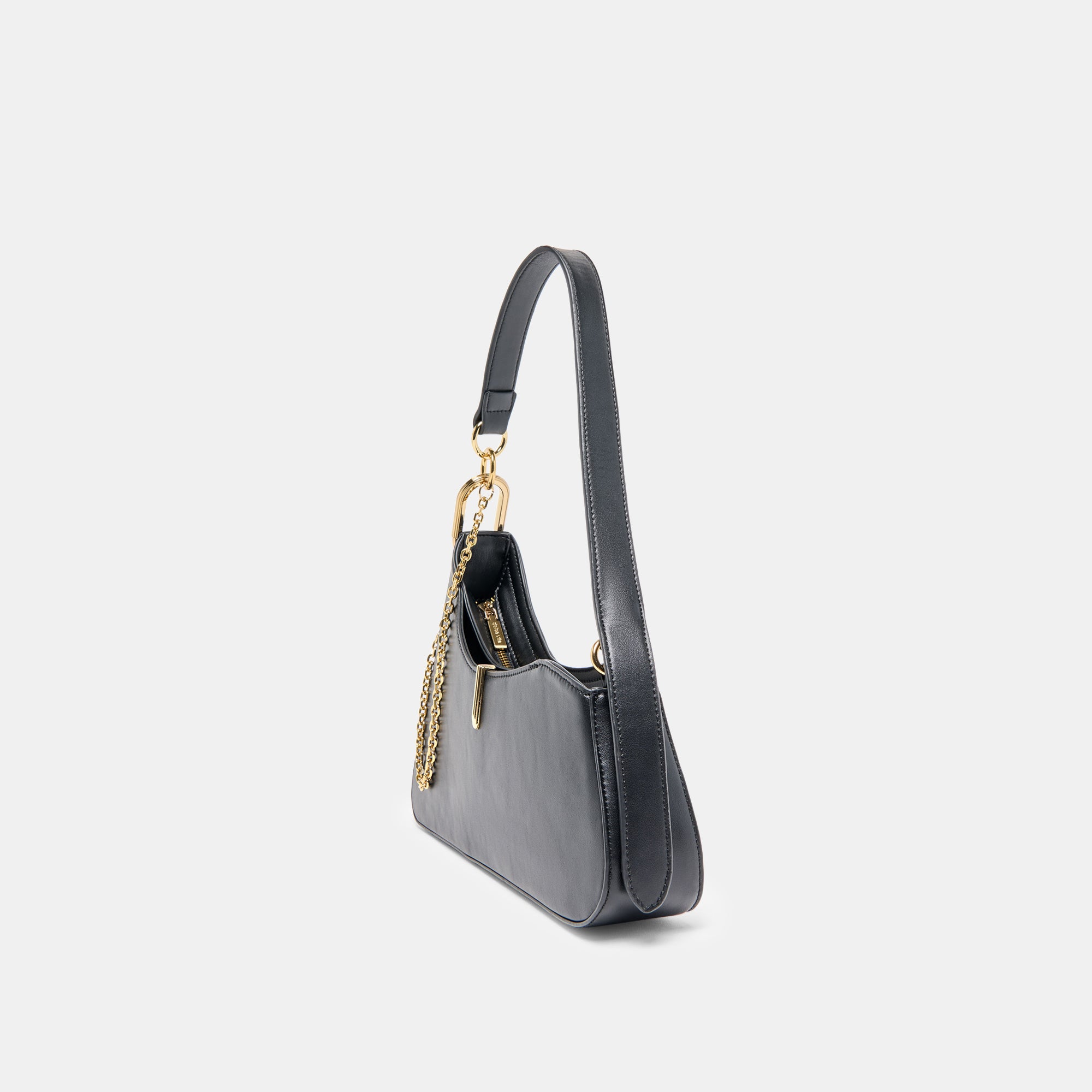 PRYA SHOULDER BAG BLACK LEATHER - Image 8