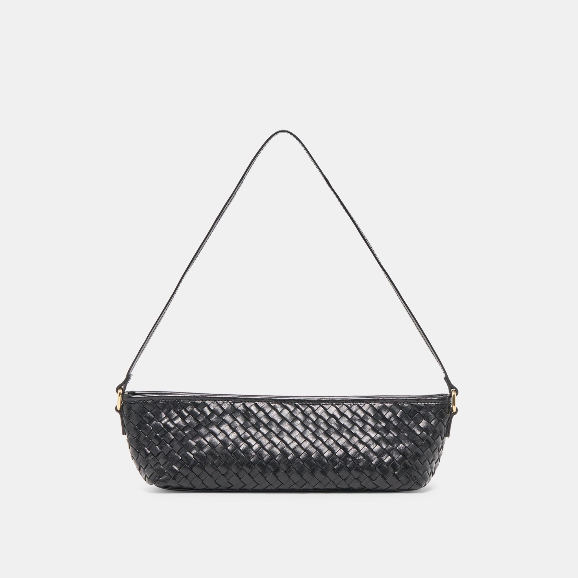SAVAII WOVEN SHOULDER BAG BLACK WOVEN LEATHER