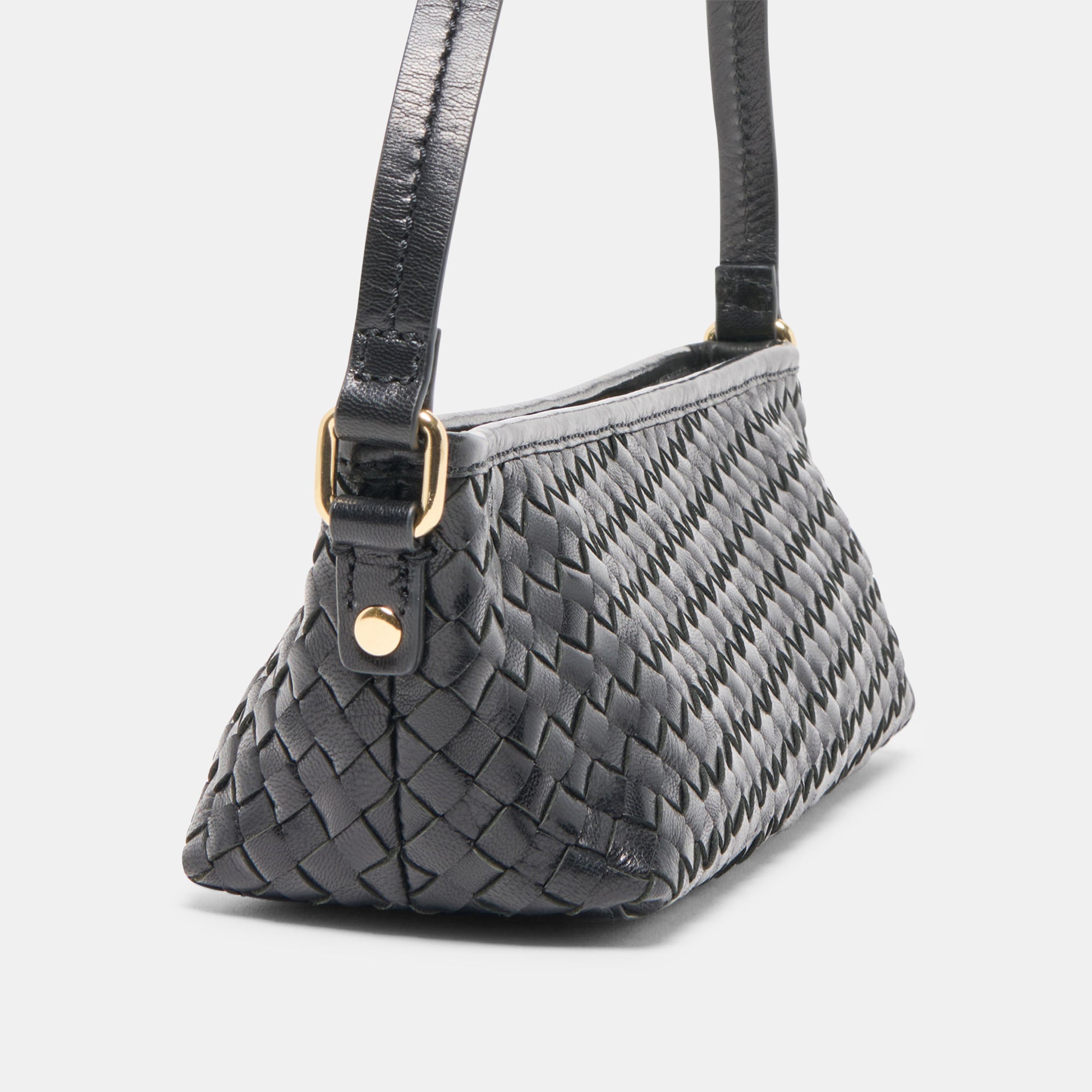 SAVAII WOVEN SHOULDER BAG BLACK WOVEN LEATHER - Image 3