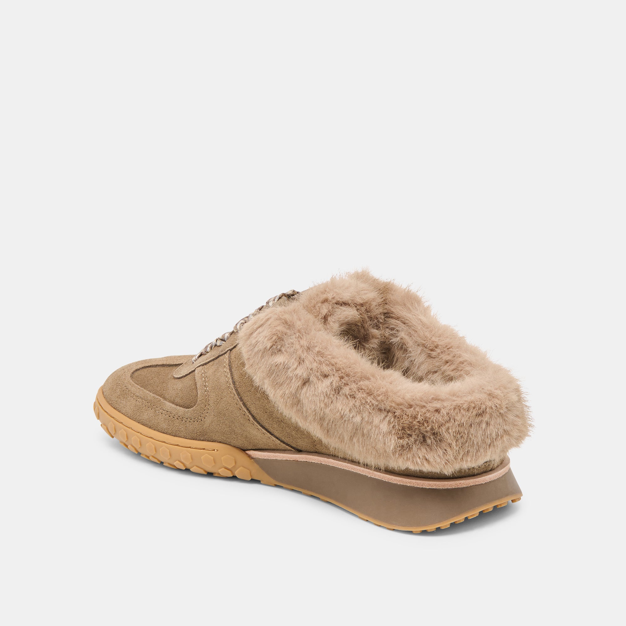 IZZEY PLUSH SNEAKERS OLIVE SUEDE - Image 8
