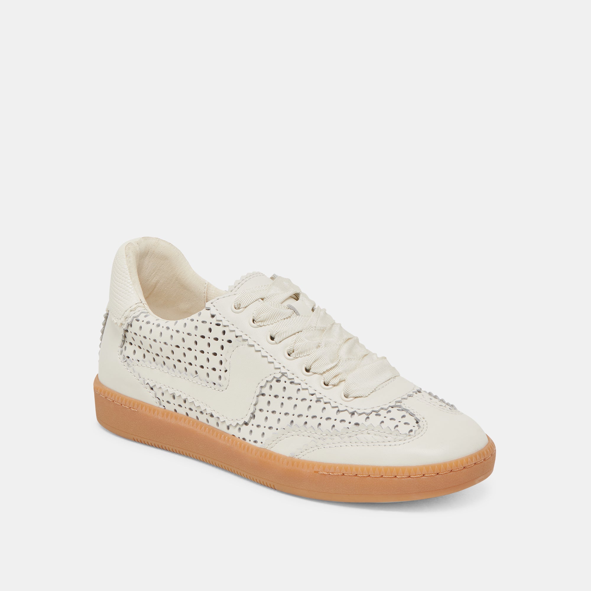 NOTICE EYELET PERF SNEAKERS WHITE LEATHER - Image 2