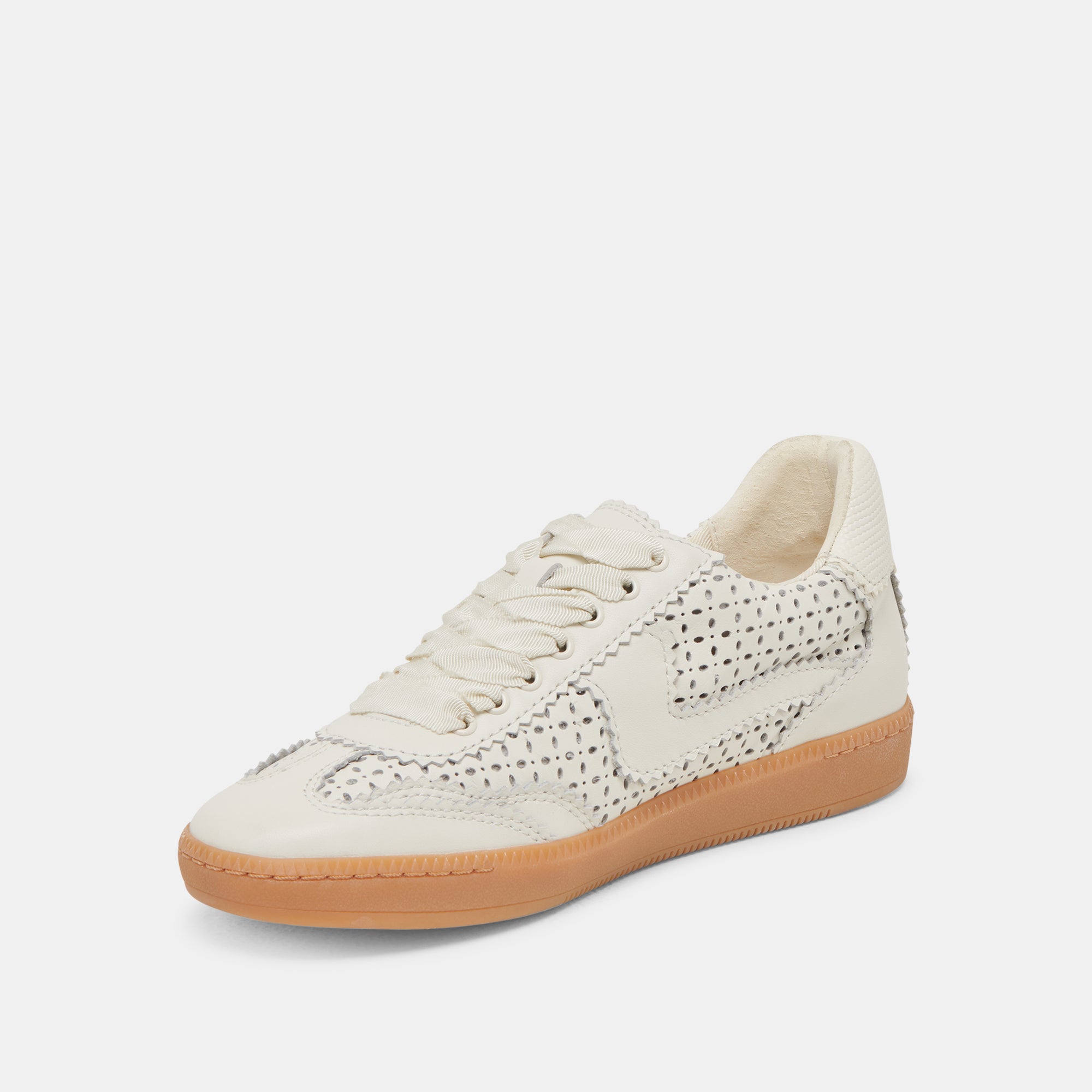 NOTICE EYELET PERF SNEAKERS WHITE LEATHER - Image 4