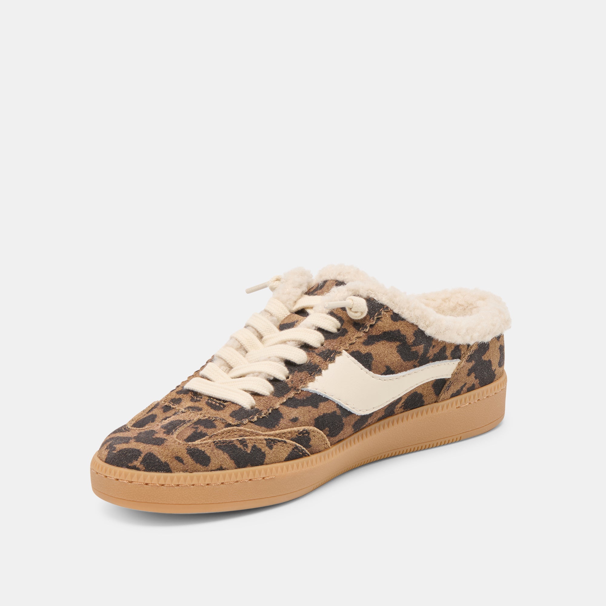 NOTICE SLIDE PLUSH SNEAKERS BROWN LEOPARD PRINTED SUEDE - Image 4