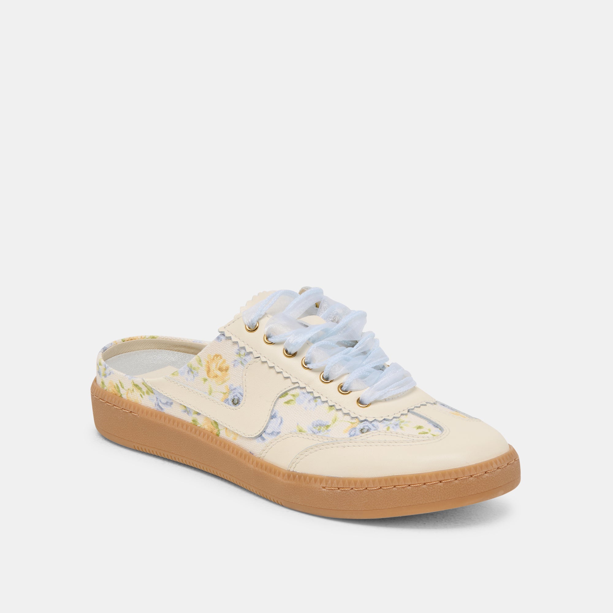 NOTICE SLIDE SNEAKERS BLUE FLORAL LEATHER - Image 2
