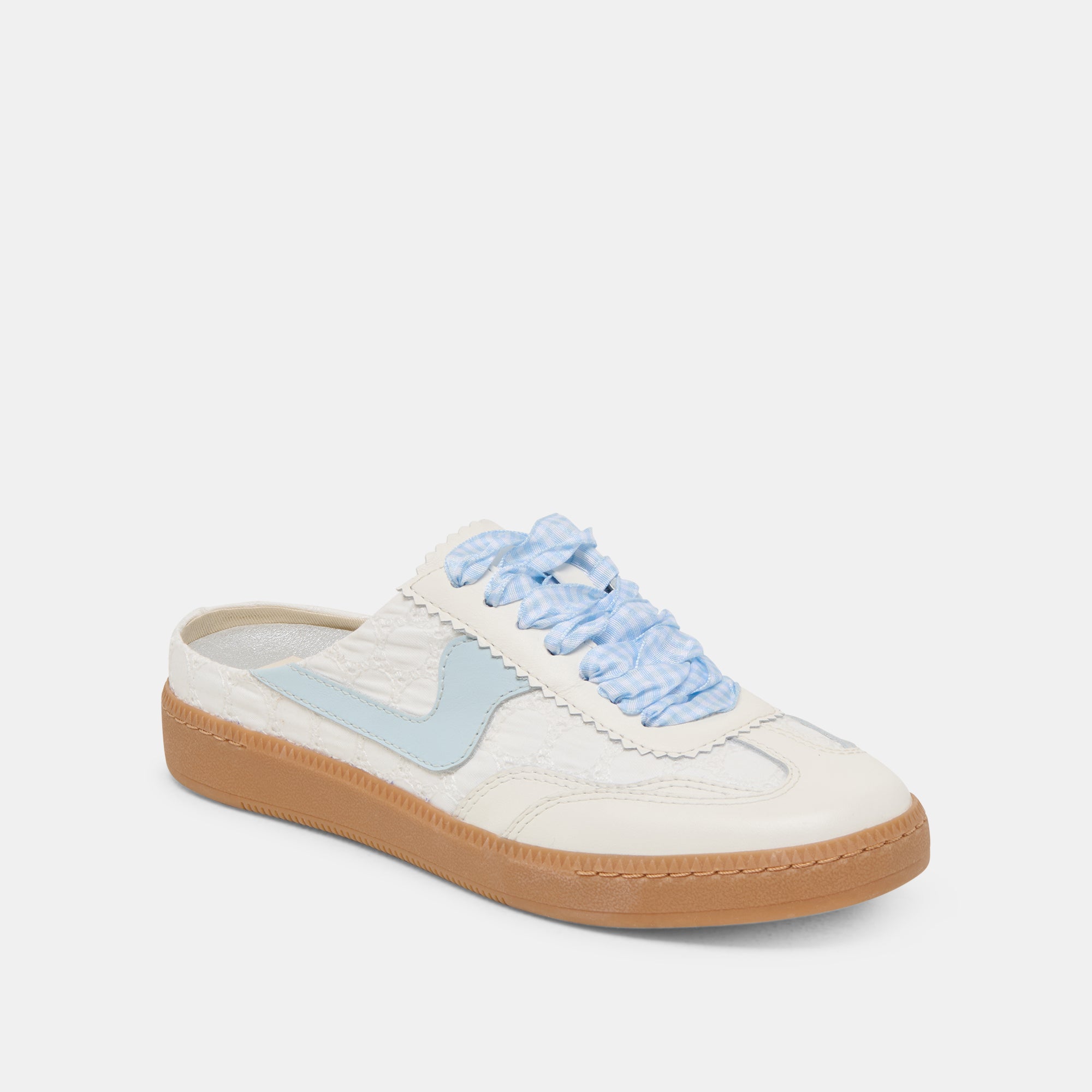 NOTICE SLIDE SNEAKERS WHITE BLUE EYELET - Image 2