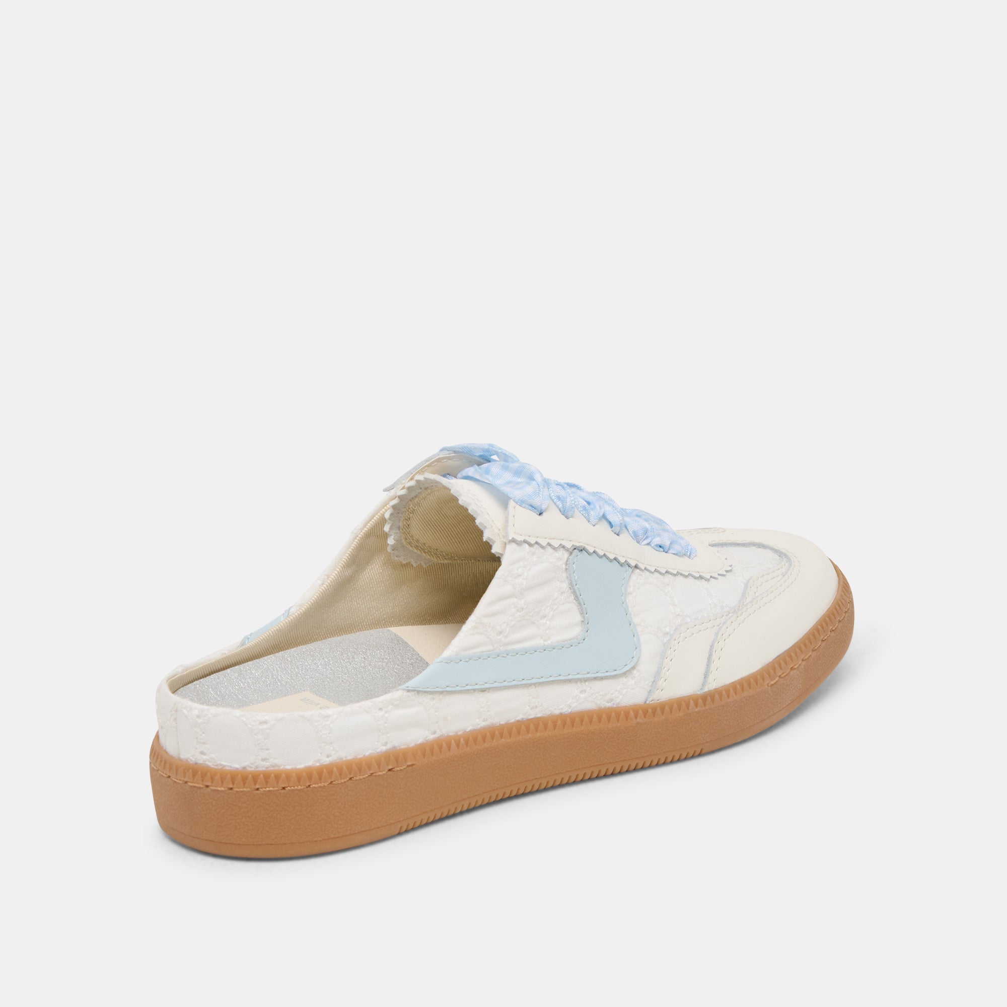 NOTICE SLIDE SNEAKERS WHITE BLUE EYELET - Image 3