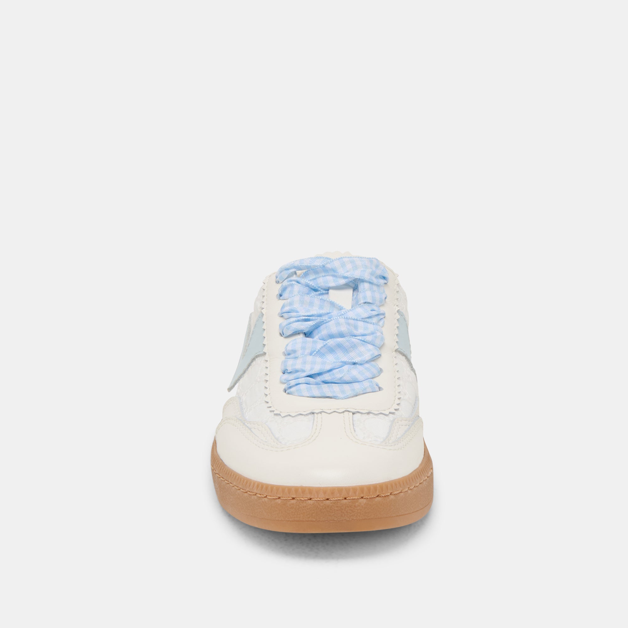 NOTICE SLIDE SNEAKERS WHITE BLUE EYELET - Image 6