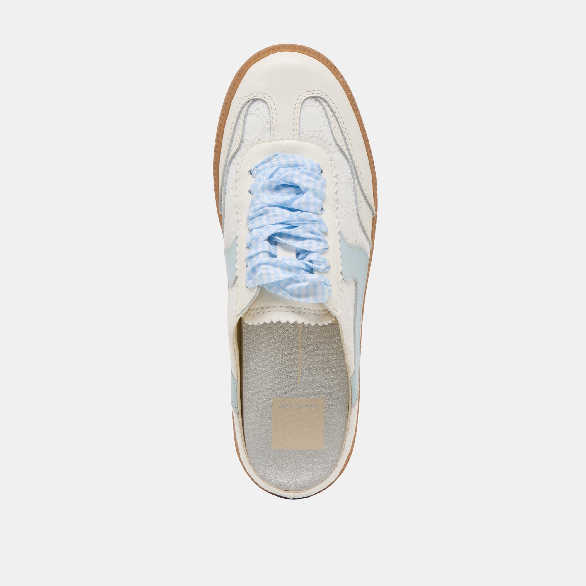 NOTICE SLIDE SNEAKERS WHITE BLUE EYELET - Image 8