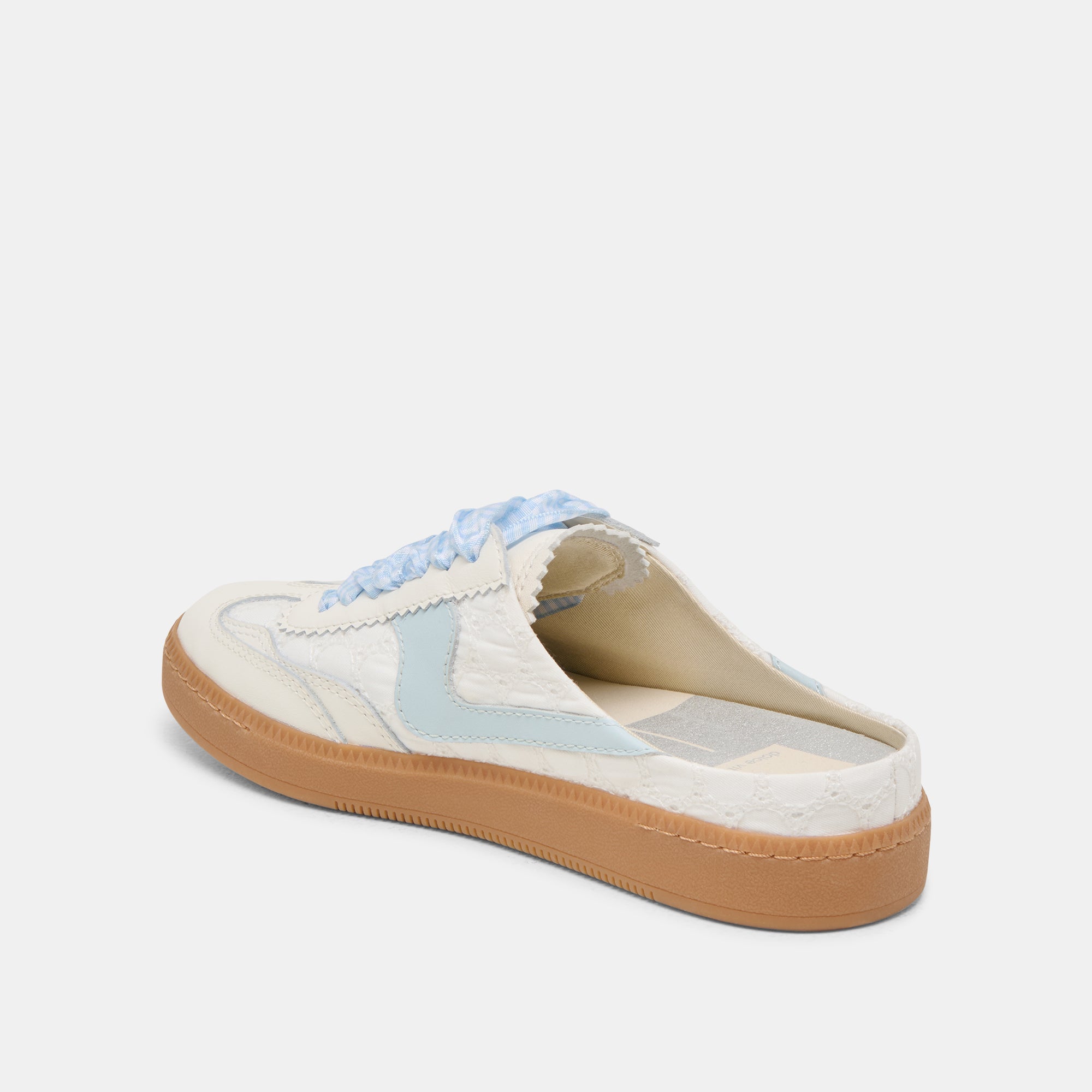 NOTICE SLIDE SNEAKERS WHITE BLUE EYELET - Image 5