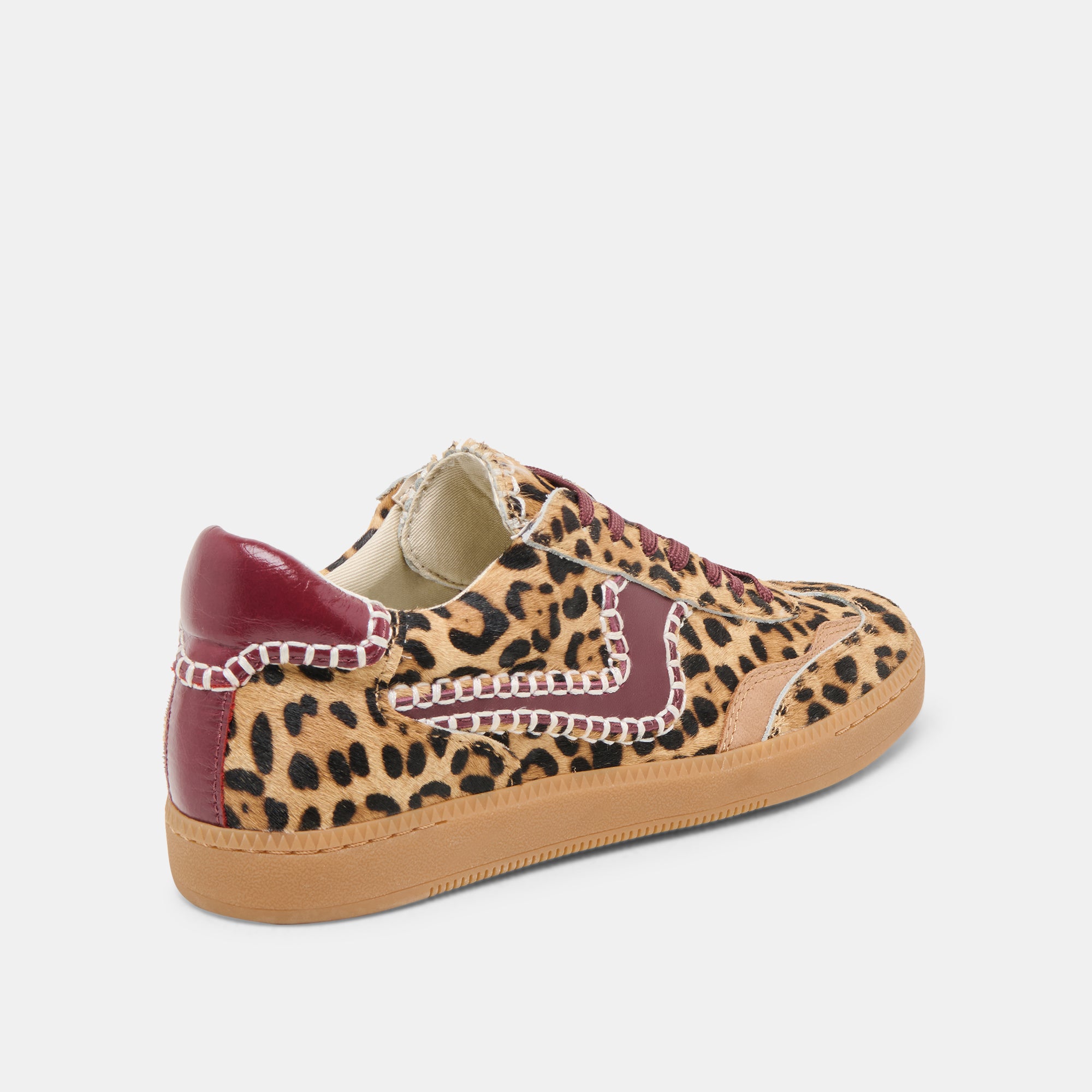 NOTICE STITCH SNEAKERS BURGUNDY LEOPARD CALF HAIR - Image 3