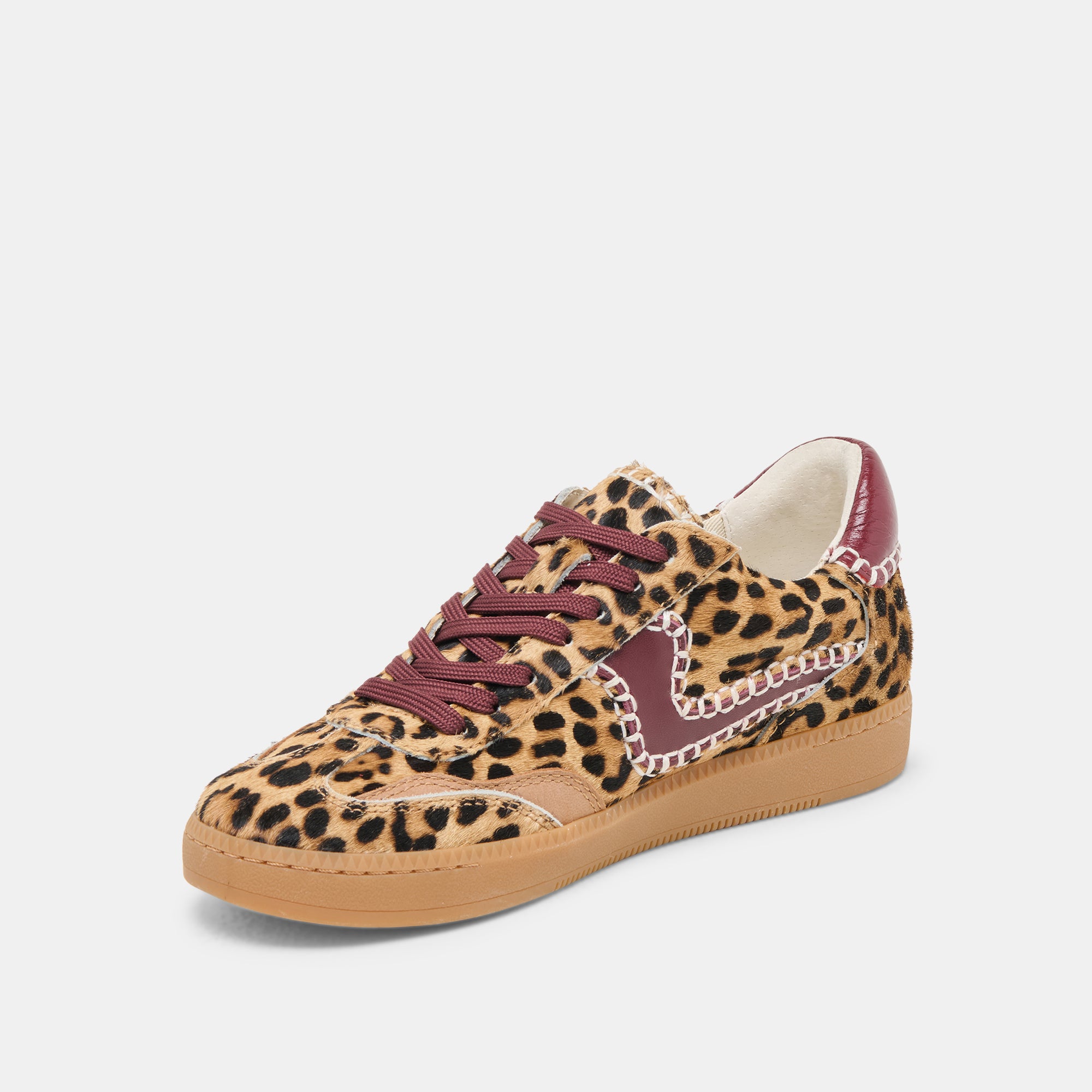 NOTICE STITCH SNEAKERS BURGUNDY LEOPARD CALF HAIR - Image 4