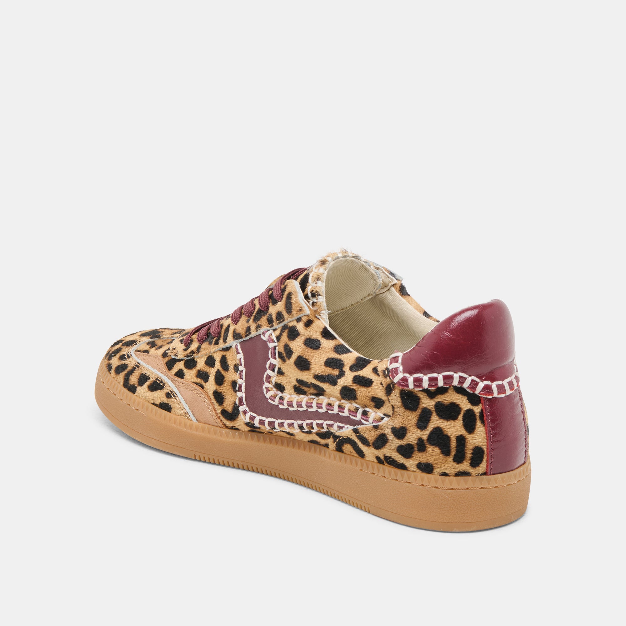 NOTICE STITCH SNEAKERS BURGUNDY LEOPARD CALF HAIR - Image 5