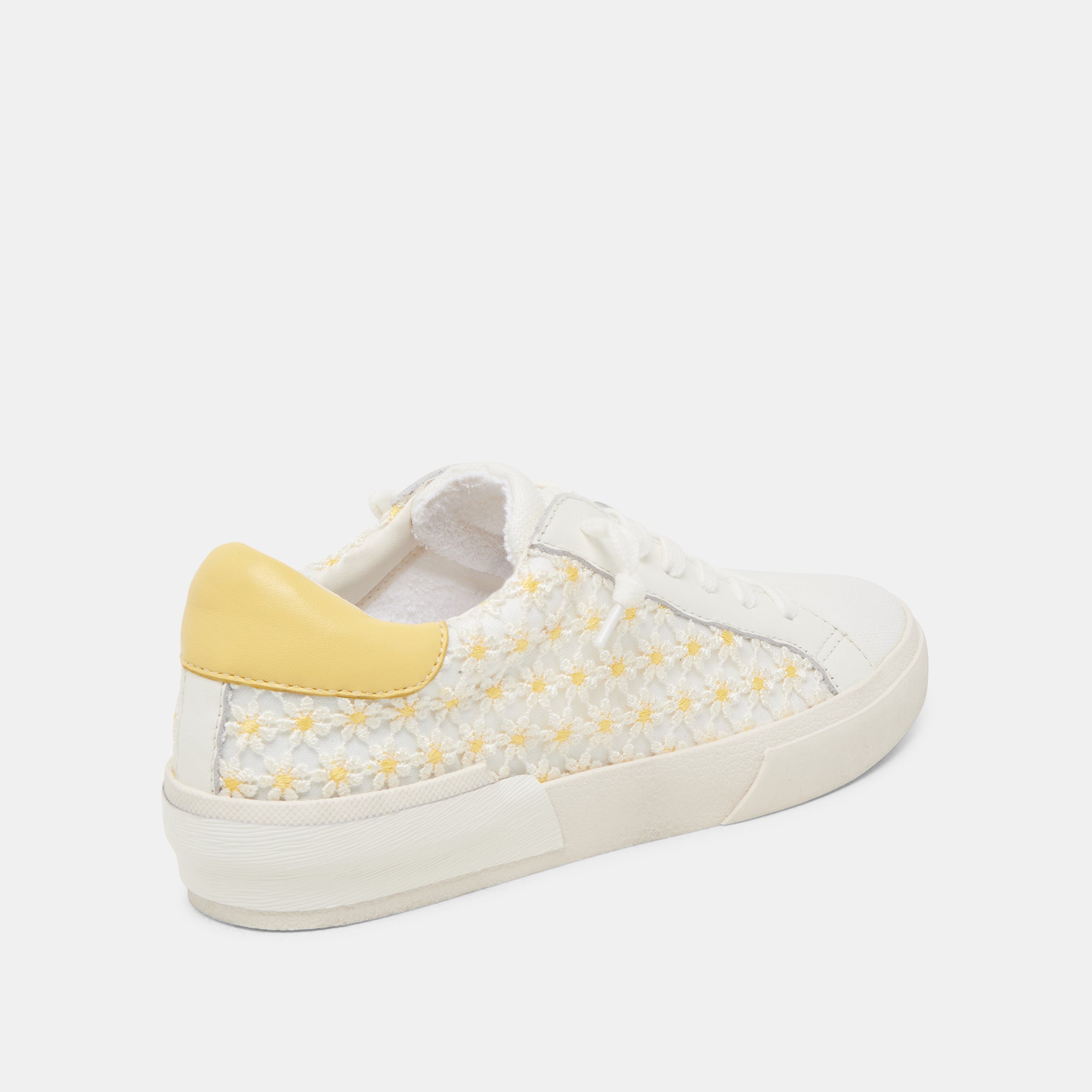 ZINA FLORAL SNEAKERS WHITE YELLOW FLORAL MESH - Image 3