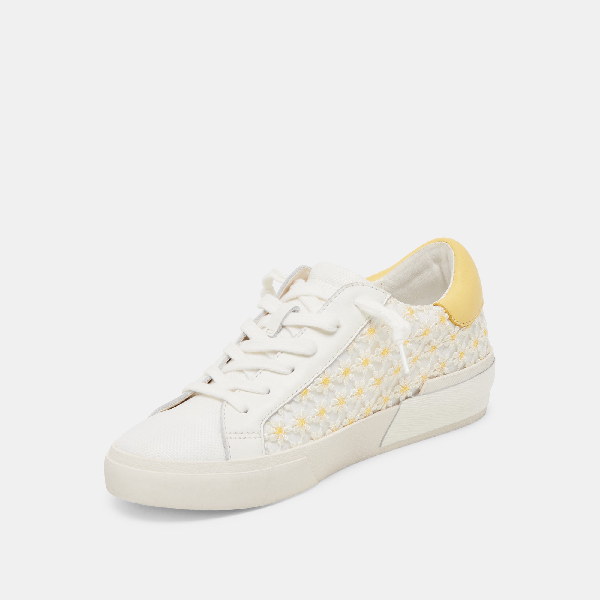 ZINA FLORAL SNEAKERS WHITE YELLOW FLORAL MESH - Image 4