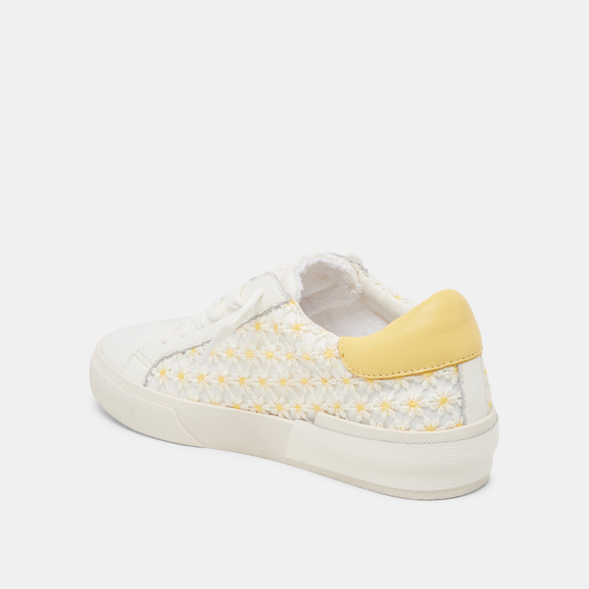 ZINA FLORAL SNEAKERS WHITE YELLOW FLORAL MESH - Image 5