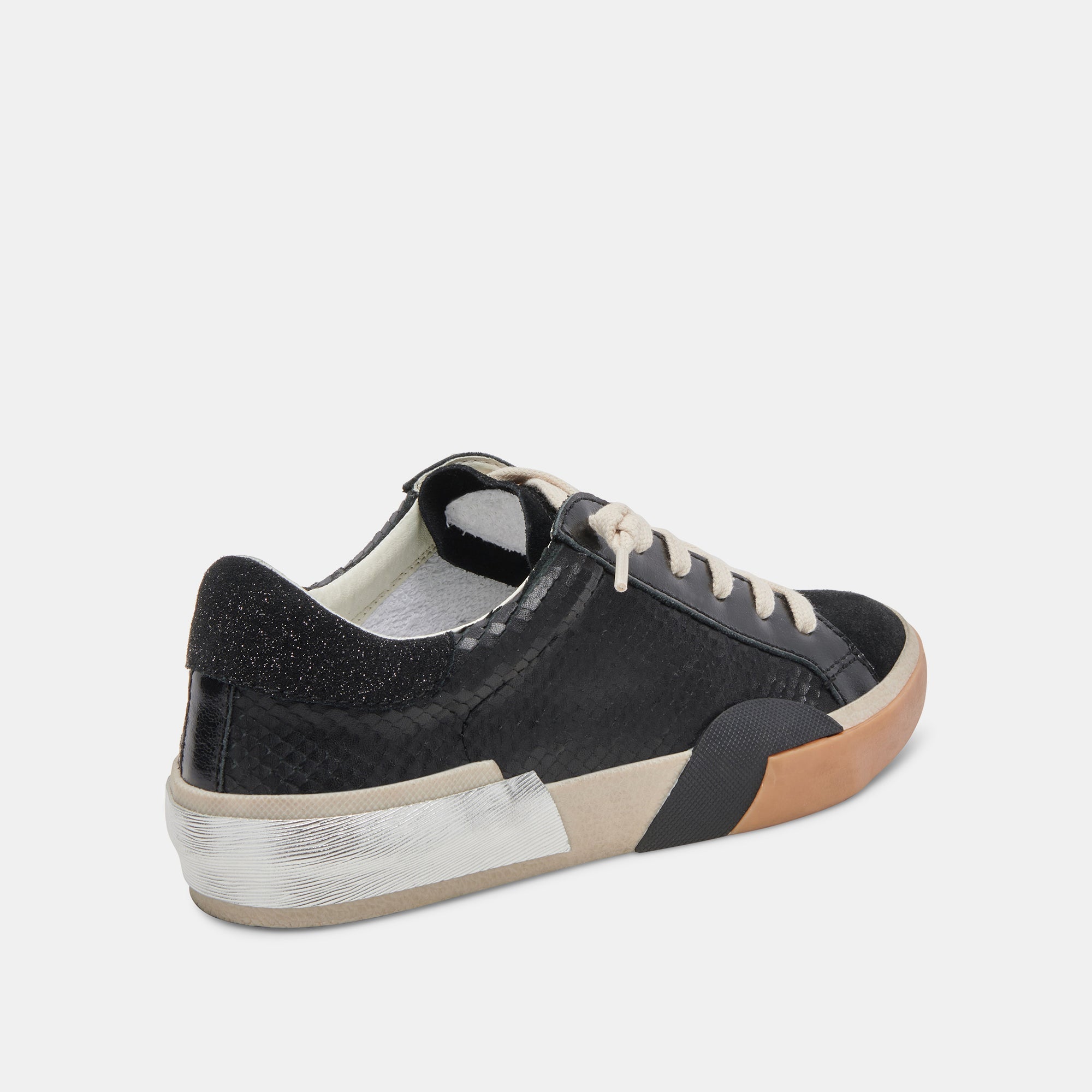 ZINA WIDE SNEAKERS ONYX EMBOSSED LEATHER - re:vita - Image 3