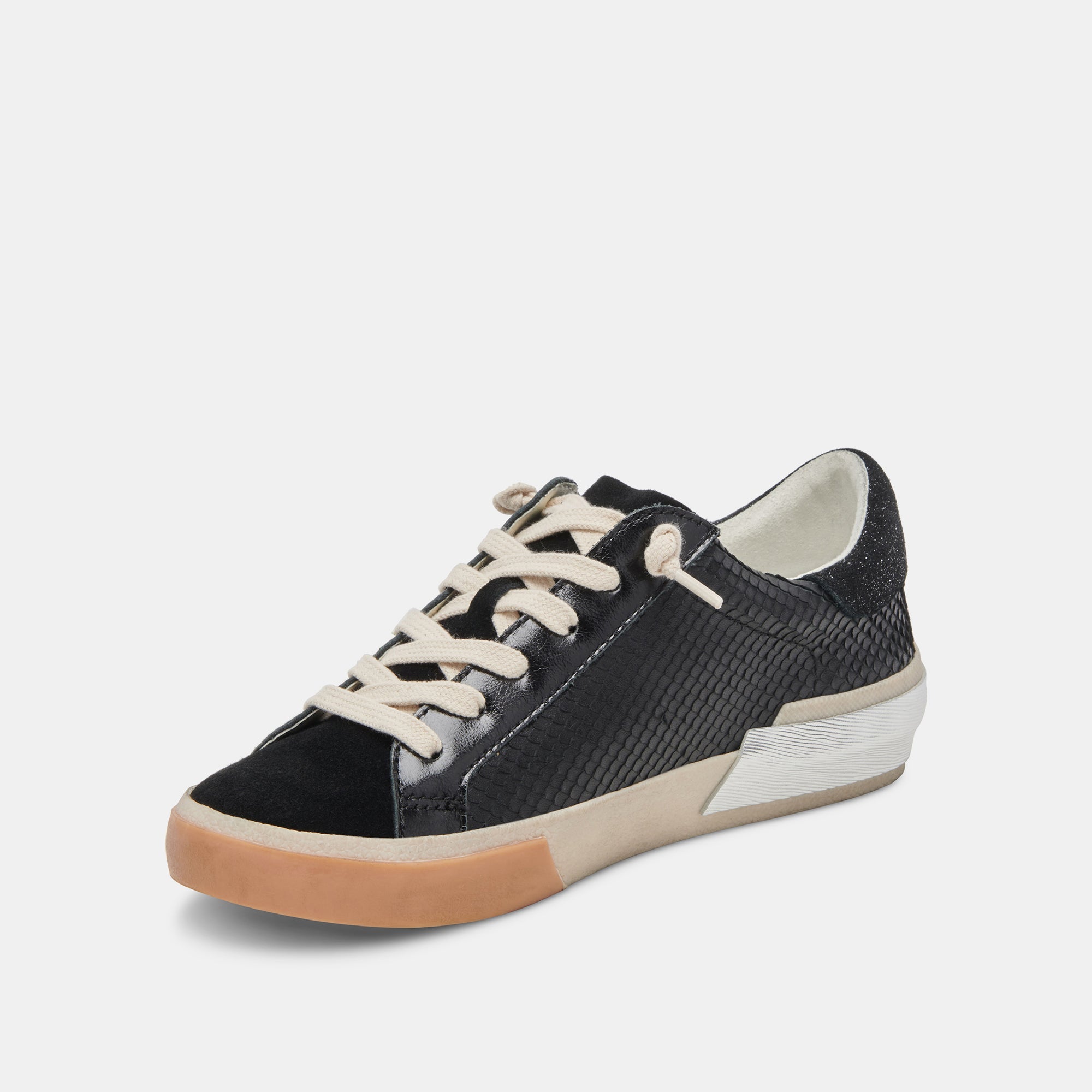 ZINA WIDE SNEAKERS ONYX EMBOSSED LEATHER - re:vita - Image 4