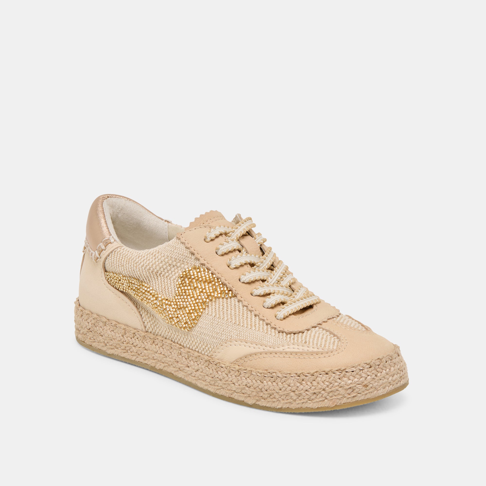 NOTICE ESPADRILLE BEAD SNEAKERS GOLD MULTI BURLAP - Image 3