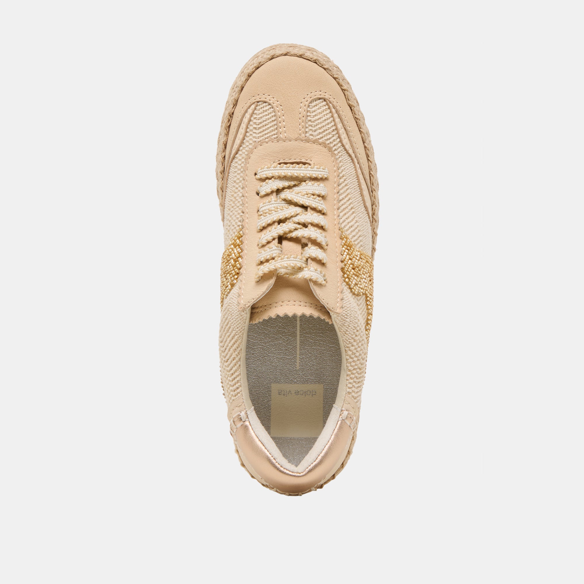 NOTICE ESPADRILLE BEAD SNEAKERS GOLD MULTI BURLAP - Image 11