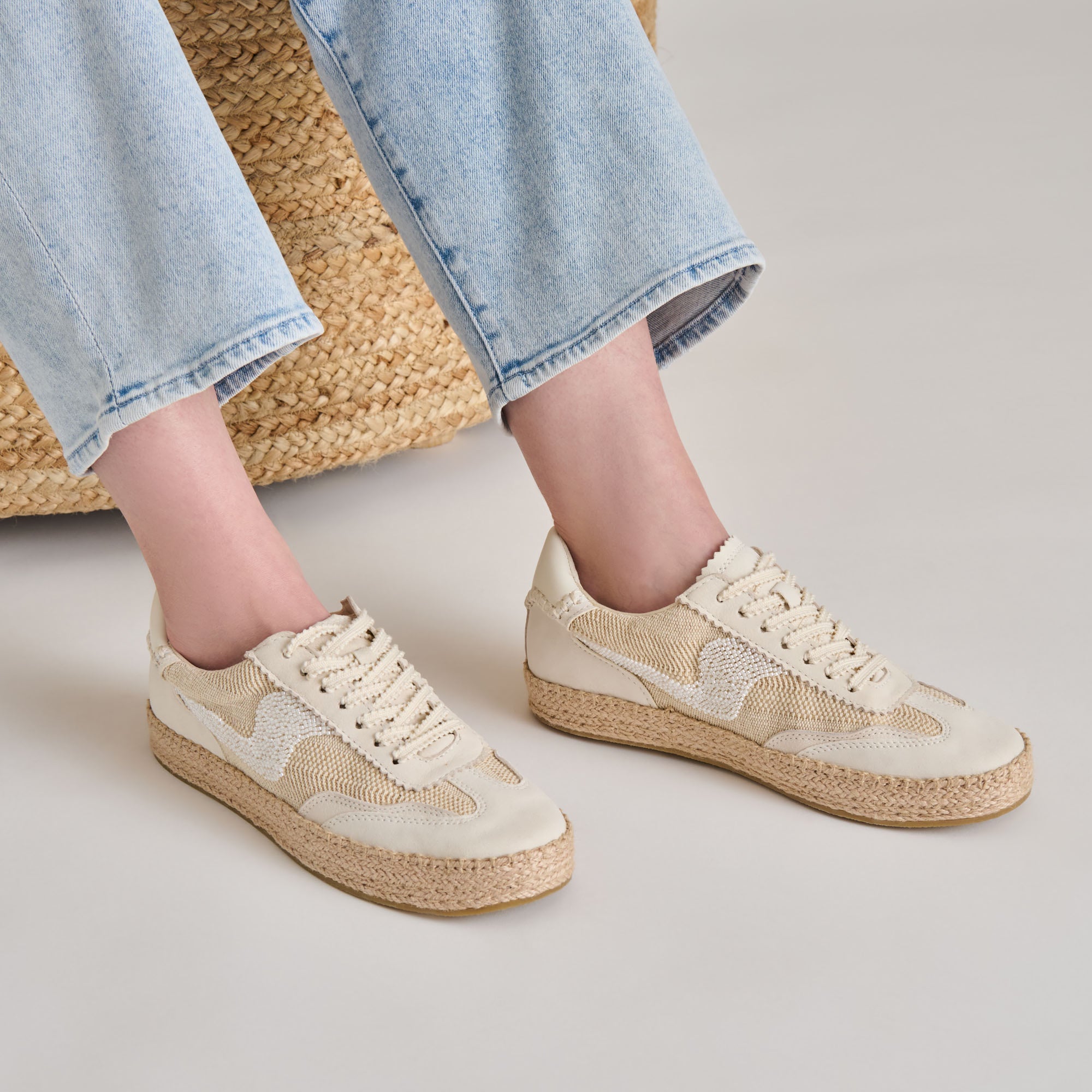 NOTICE ESPADRILLE BEAD SNEAKERS NATURAL MULTI BURLAP - Image 2