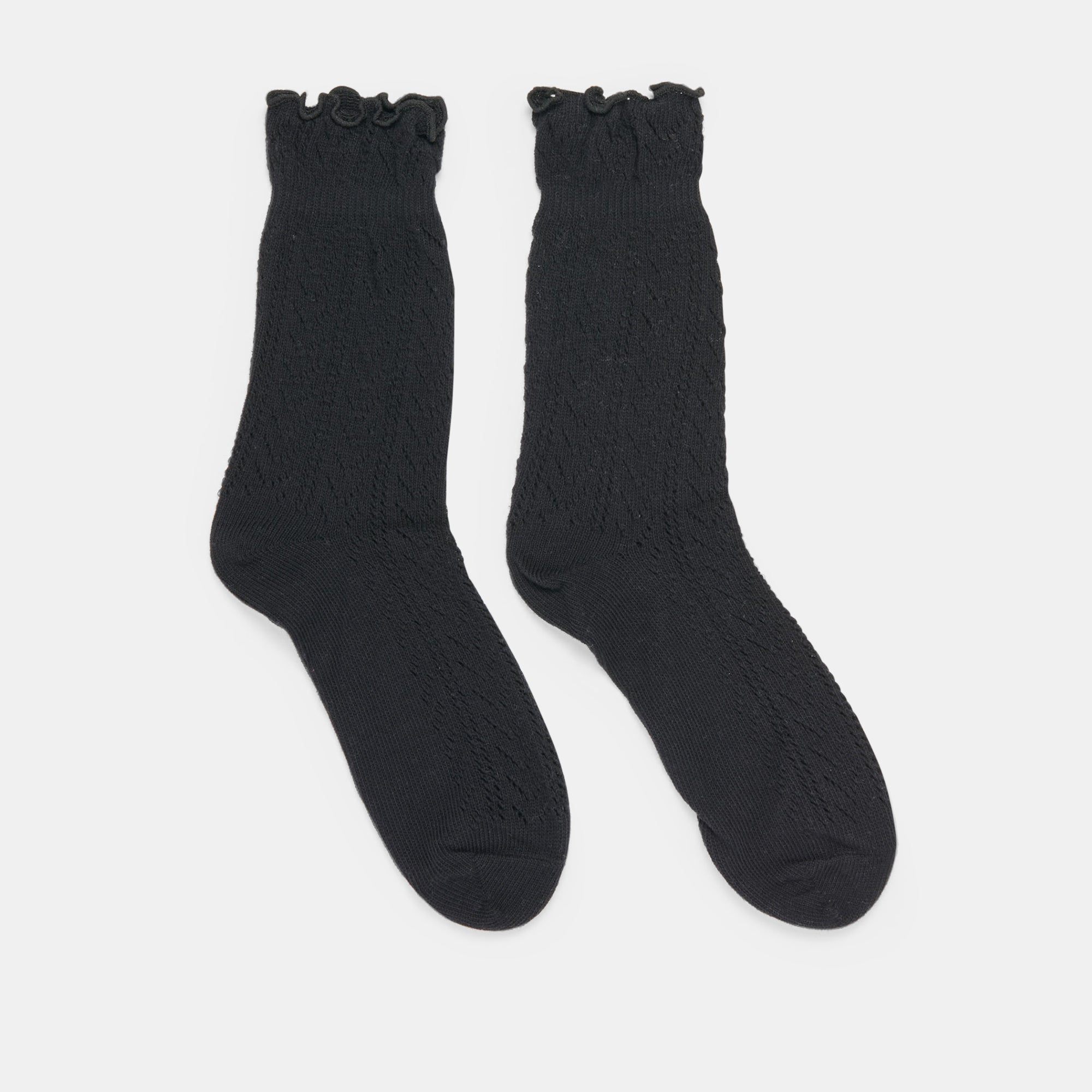 POINTELLE SOCKS BLACK - Image 3