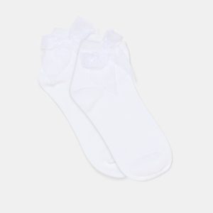 BOW ANKLET SOCKS WHITE