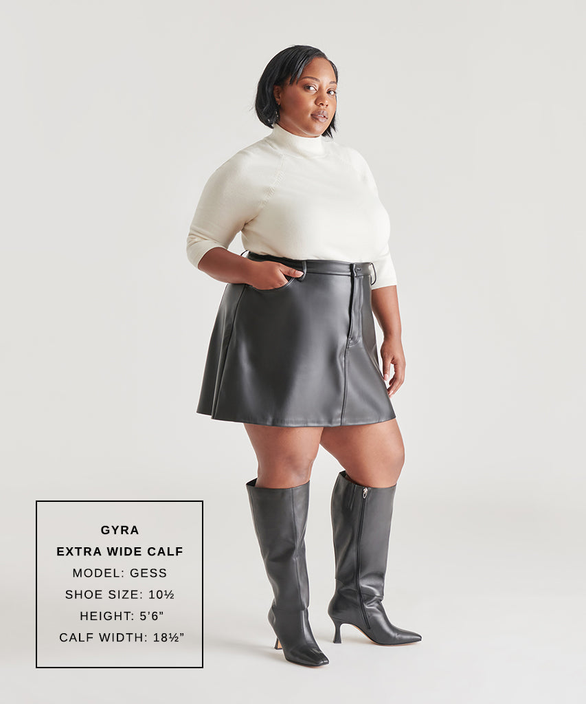 GYRA EXTRA WIDE CALF BOOTS BLACK LEATHER - re:vita - Image 3