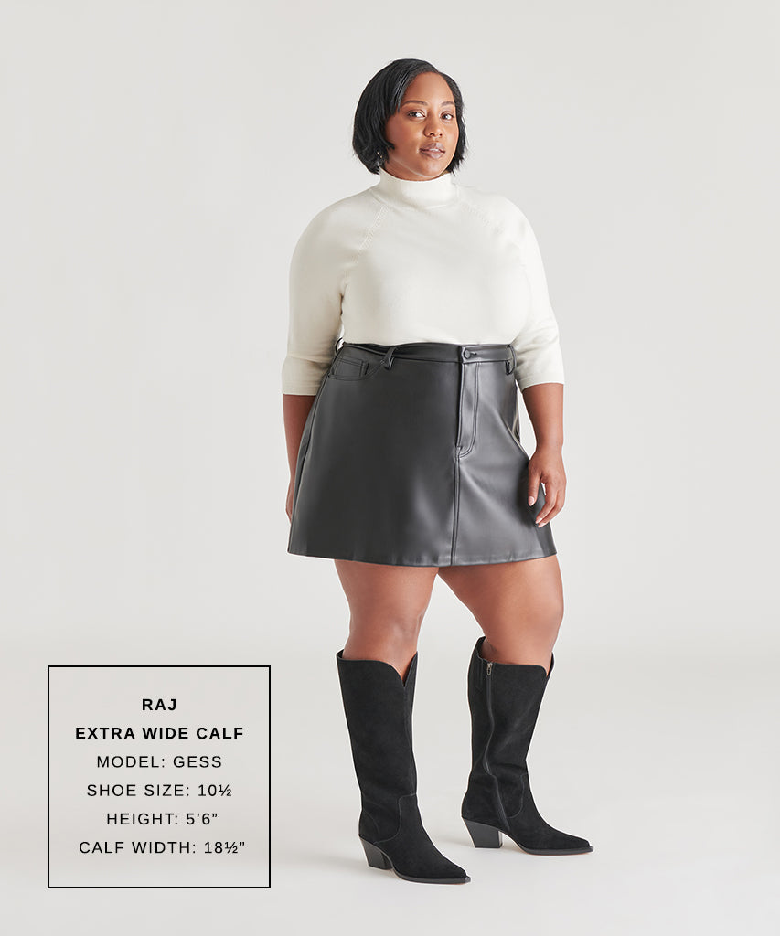 RAJ EXTRA WIDE CALF BOOTS ONYX SUEDE - Image 4