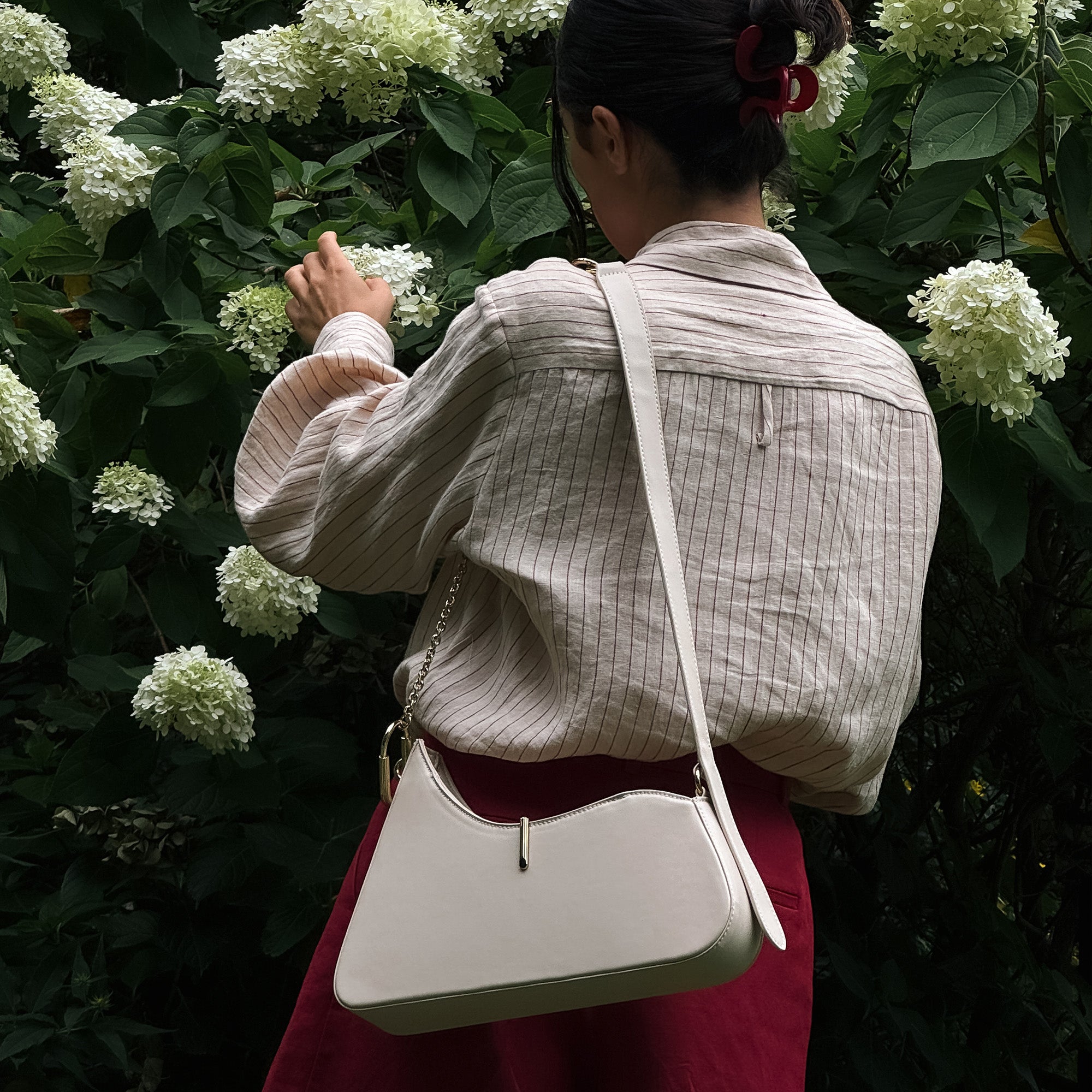 PRYA SHOULDER BAG CREME LEATHER - Image 7