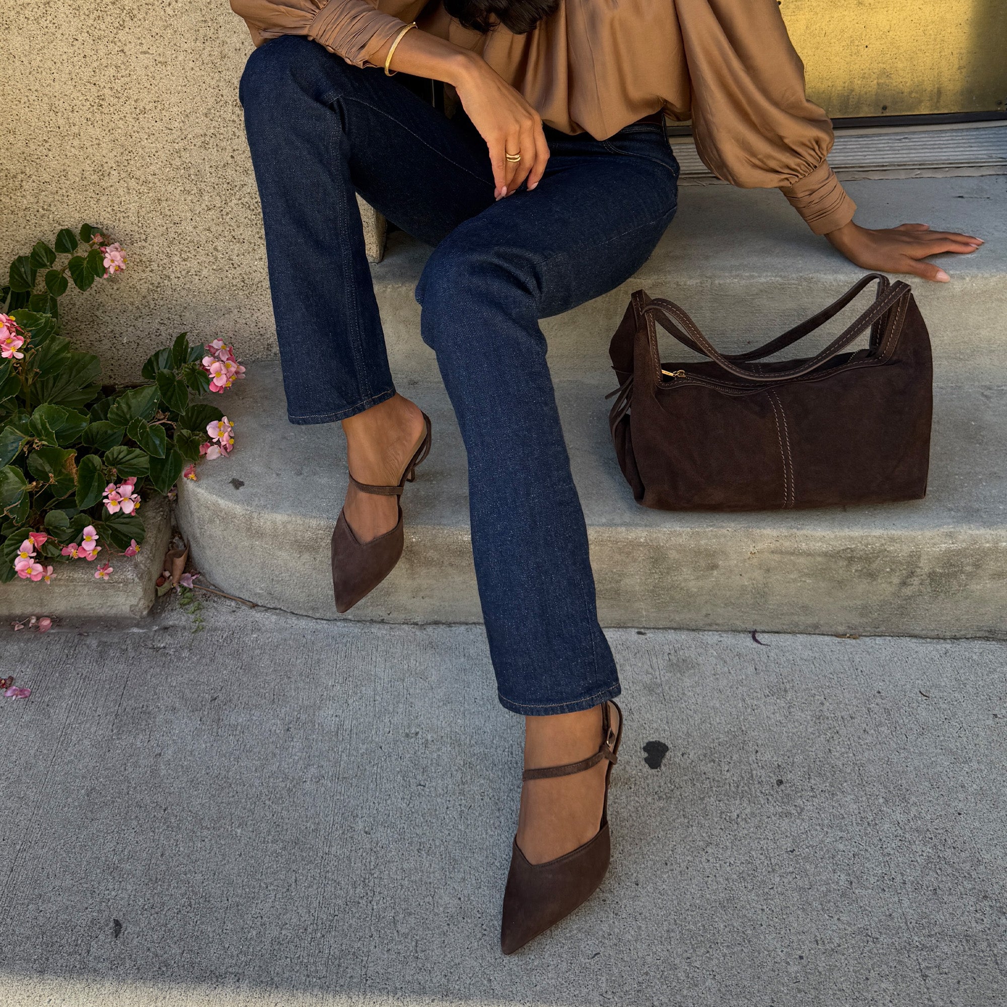 KAMRA HEELS DK BROWN SUEDE - Image 9